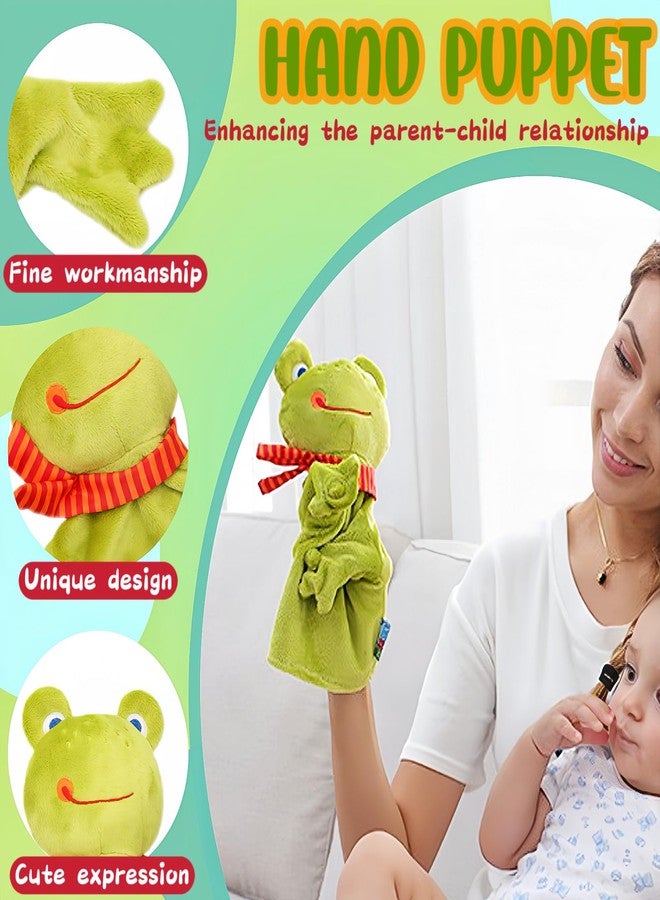 SAURAWAN Frog Plush Hand Puppet Toys, Kawaii Animal Hand Puppets for Kids and Toddlers Ages 3-5 4-8, Funny Frog Plushies, Animal Themed Role Play, Birthday Gift, Prize Box Toys for Kids Classroom - Image 3